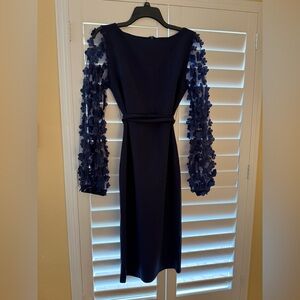SHEIN Navy Dress with Floral Accents